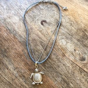Betsey Johnson rhinestone sea turtle necklace